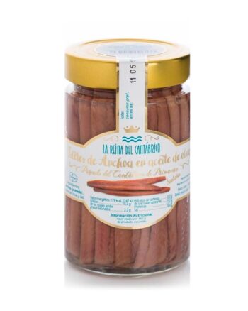 Alici del Cantábrico da 100gr (Peso Sgocciolato 50gr - Vaso Vetro) "CIRCA 16 FILETTI"